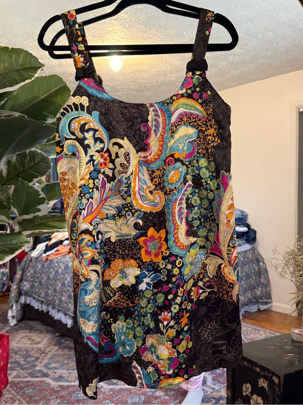 Sante 80s floral & paisley slip dress